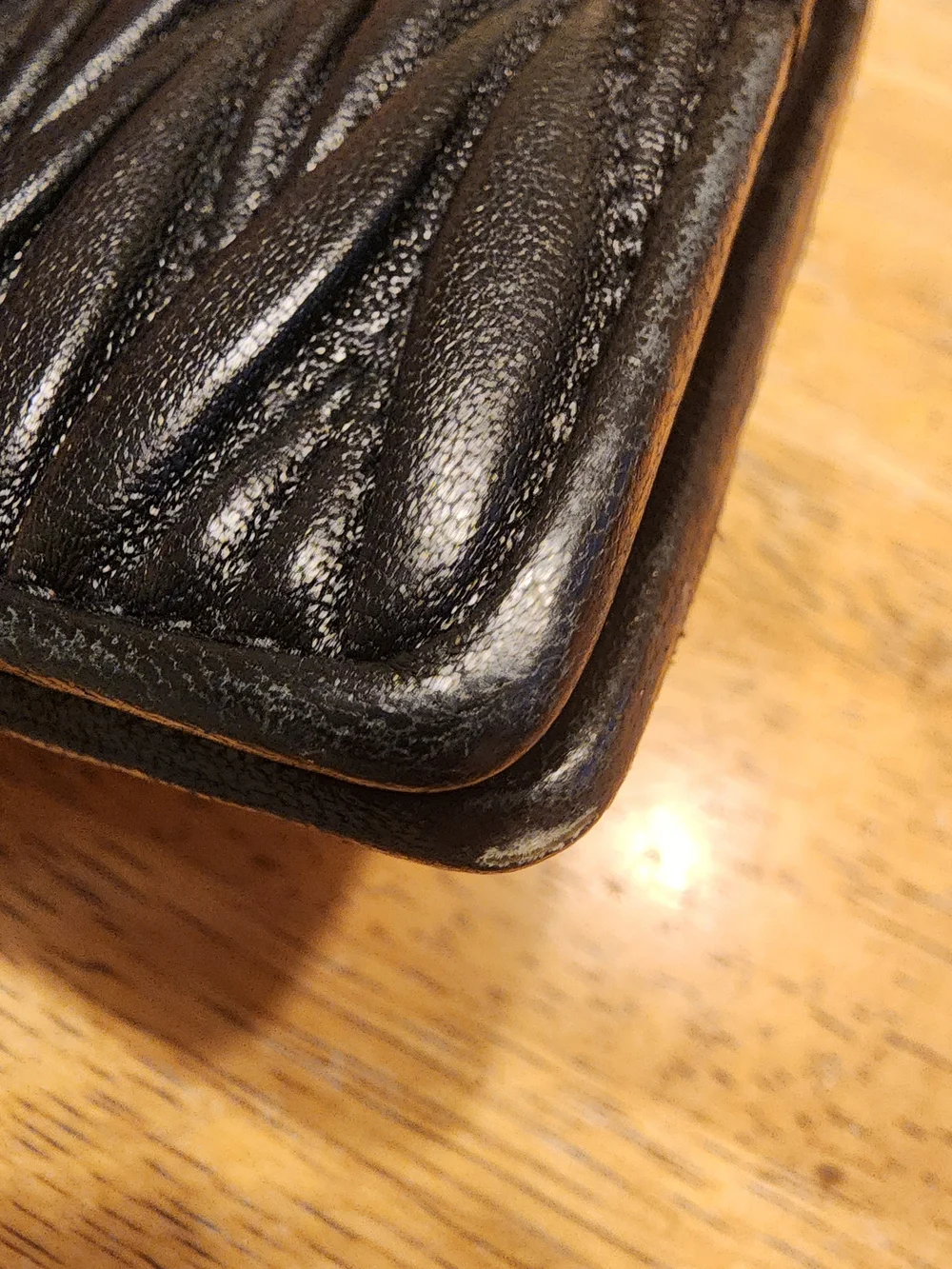 black Miu Miu Small Matelassé Nappa Leather Wallet